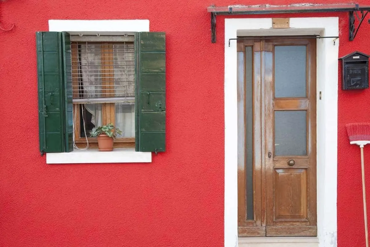 A red and white house exterior