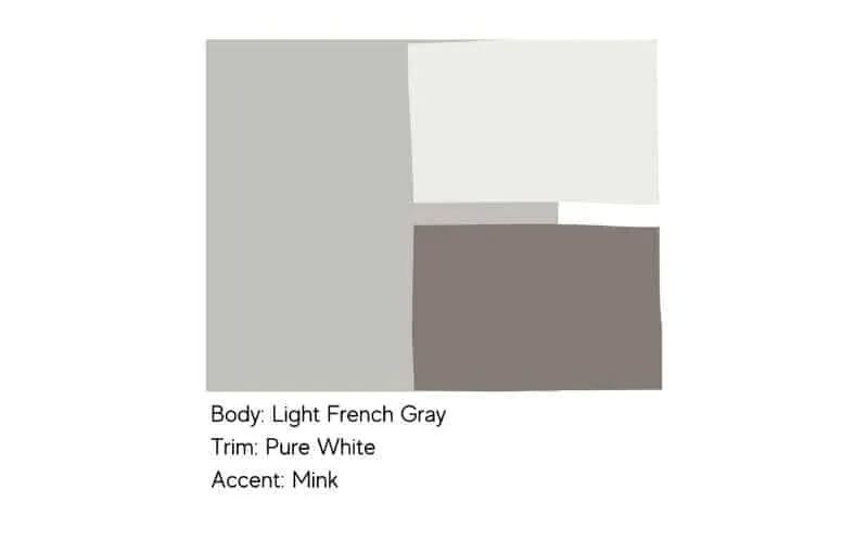 Light French Gray SW 0055 paint swatch shown as an exterior body color