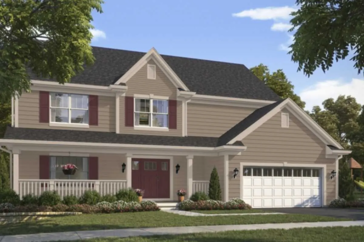 Tavern Taupe SW 7508 paint swatch shown as a Tallyn's Reach exterior scheme
